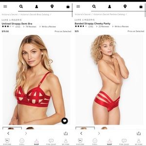 Victoria's Secret Strappy Bra & Panty - 34B & M